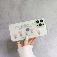 Laser bracelet chain Wristband flower cute silicone phone case for iphone xr 11 pro max 12 mini x xsmax 8 7 plus cartoon cover