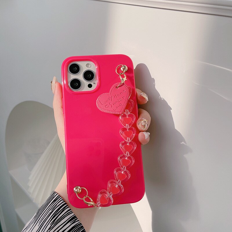 Ins love bracelet phone case couples cover for iphone 11 12 pro max mini 7 8 plus se 2020 xsmax x xr soft silicone cute capa