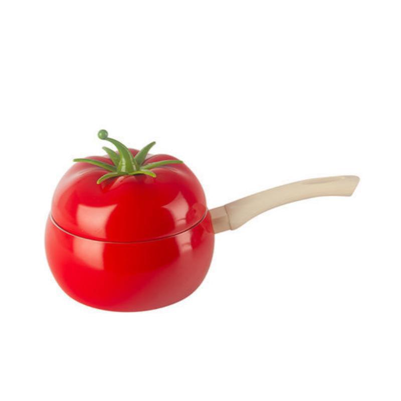 YICKYUE  -  Korean Style Instant Noodle Pot Tomato Shape Aluminum Milk Pan Non Stick Pan Cooker Cute Noodle Pot Baby Food Soup Pot Kitchen