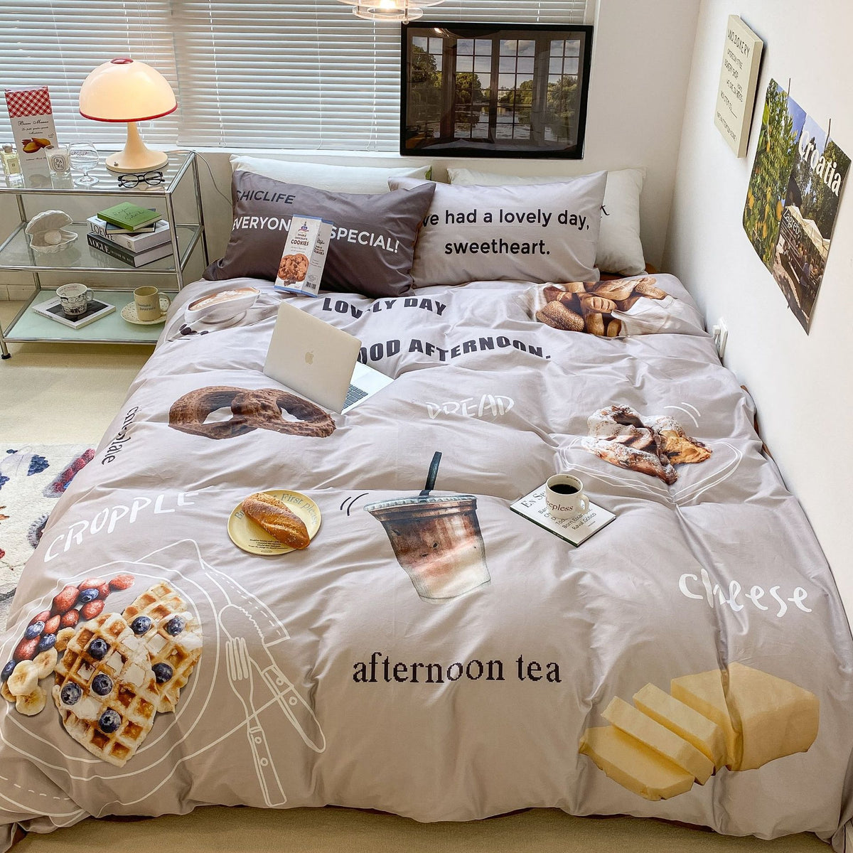 YICKYUE  -Household Fashion Simple Pure Cotton 3D Printing Bedding