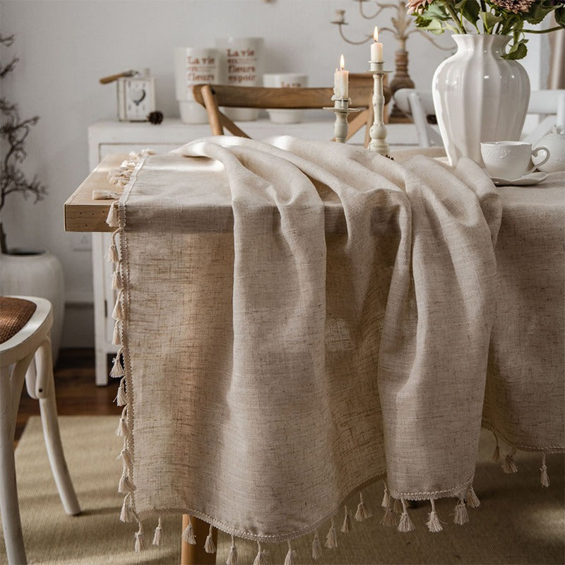 Simple Cotton Literary Retro Rectangular Decorative Tablecloths