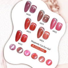 YICKYUE  -  10ml UV Cat Eye Polish Gel Nail Gold Rose Color Magnetic Semi Permanent Cat Eye Gel Varnishes Nail Art Soak Off Manicure