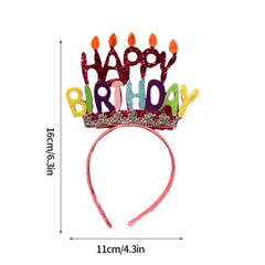 Birthday Headband Glasses Party Decorative Glasses Happy Birthday Party Dress Up Eyeglasses Children Women Headwear Photo Props
