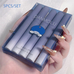 Lipstick Set 5 Colors Matte Long Lasting Waterproof Non-Stick Cup Lip Glaze Not Easy To Fade Red Lips Lip Tint Cosmetic Makeup