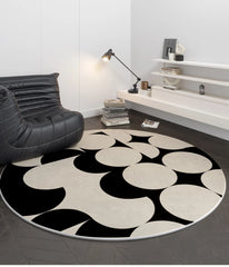 YICKYUE  -  Living Room Carpet Home Decoration Round Large Area Luxury Fluffy No Crease Rug Minimalism Comfortable Breathable Bedroom Mat