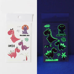 Luminous Dinosaur Waterproof Temporary Tattoo Sticker Child Luminous Fake Tattoo Sticker Arm Leg Body Art Party Tattoo Sticker