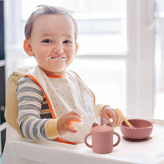 Food Grade Baby Feeding Bowl Sippy Cup Set Non-slip Children's Suction Bowl Wooden Handle Silicone Spoon Kids Training Tableware