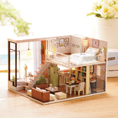CUTE ROOM DIY Doll House Miniatures With 5 Led Furnitures 3D Dollhouse Wooden Miniaturas Toys For Children Gifts Waiting Time