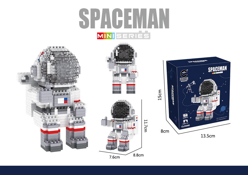 Small building blocks Space Station Moon Rocket Shuttle Satellite Astronaut Figure Small Bricks Toys for Children Gifts