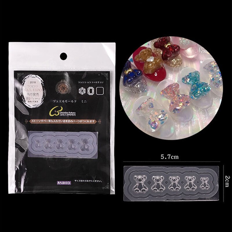 5D Silicone bear butterfly Mold Nail Carving Stamping Plate UV Gel Polish Manicure Mould DIY Nail Art Decorations Tools Fashion