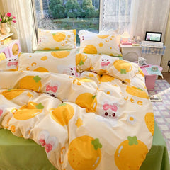 Yickyue Rosered Bedding Set Flora Summer Duvet Cover Pillowcase Comforter Bag Flat/Fitted Sheet King Bedclothes Home Textile Twill Print