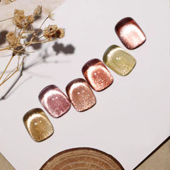 YICKYUE  -  6 Bottles Sandy Dunes Gel Polish Kit - 2025 Luminous Crushed Glass, Universal DIY Nails Supplies for Earth Tone Lovers