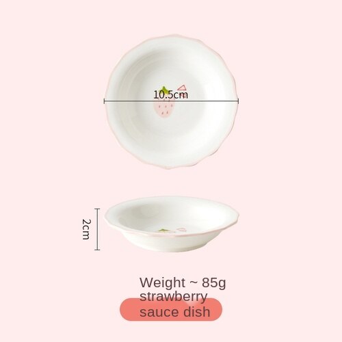 Creative Kawaii Strawberry Children's Bowl Cute Girl Heart Rice Bowl Beautiful Rice Bowl Ceramic Eating Bowl Cute Girl Princess