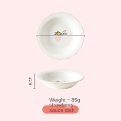 Creative Kawaii Strawberry Children's Bowl Cute Girl Heart Rice Bowl Beautiful Rice Bowl Ceramic Eating Bowl Cute Girl Princess