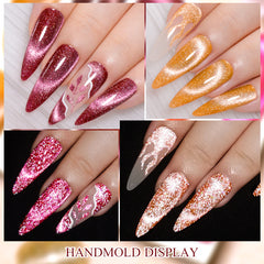 YICKYUE  -  7ml Amber Reflective Magnetic Gel Autumn Glitter Semi Permanent UV Gel Nail Polish Varnish Nail Art For Manicure