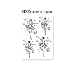 Waterproof Temporary Tattoo Sticker Black White Ballet Dancer Design Body Art Fake Tattoo Flash Tattoo Back Female