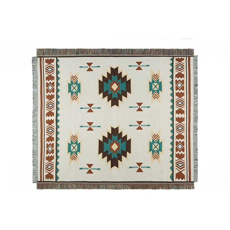 Tribal Blankets Indian Outdoor Rugs Camping Picnic Blanket Boho Decorative Bed Blankets Plaid Sofa Mats Travel Rug Tassels Linen