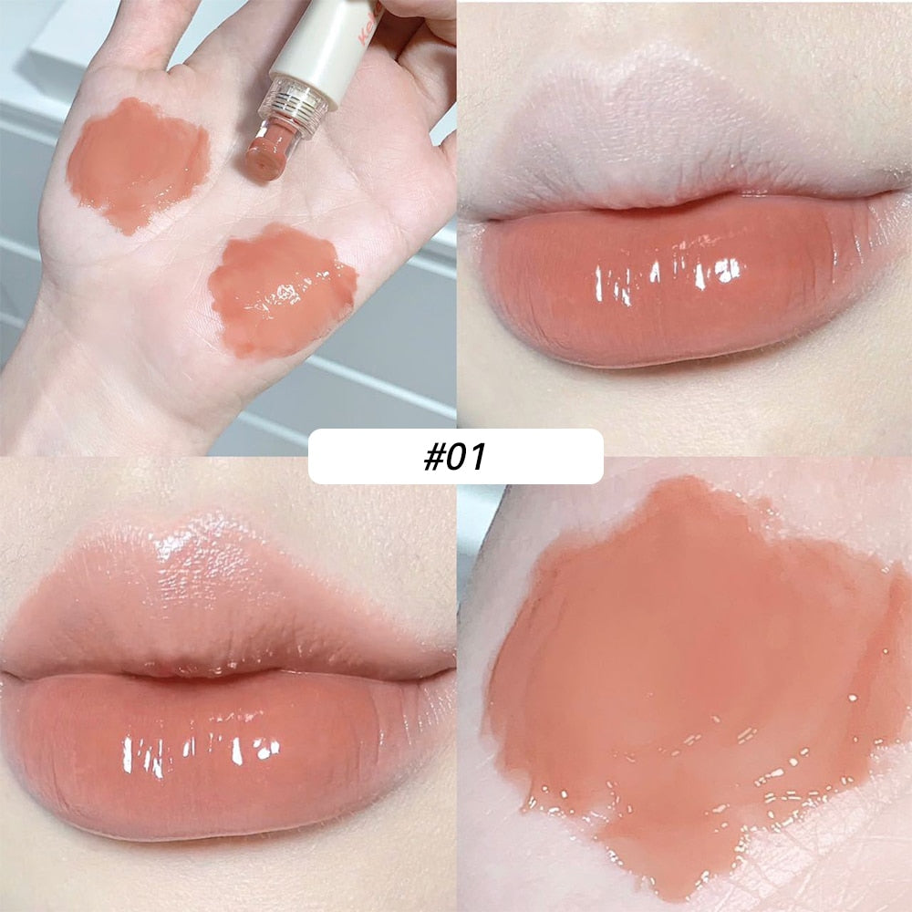 Yickyue Jelly Lip Glaze Transparent Mirror Water Lipstick Crystal-frozen Moisturising Waterproof Non-stick Cup Lip Gloss Korean Cosmetic
