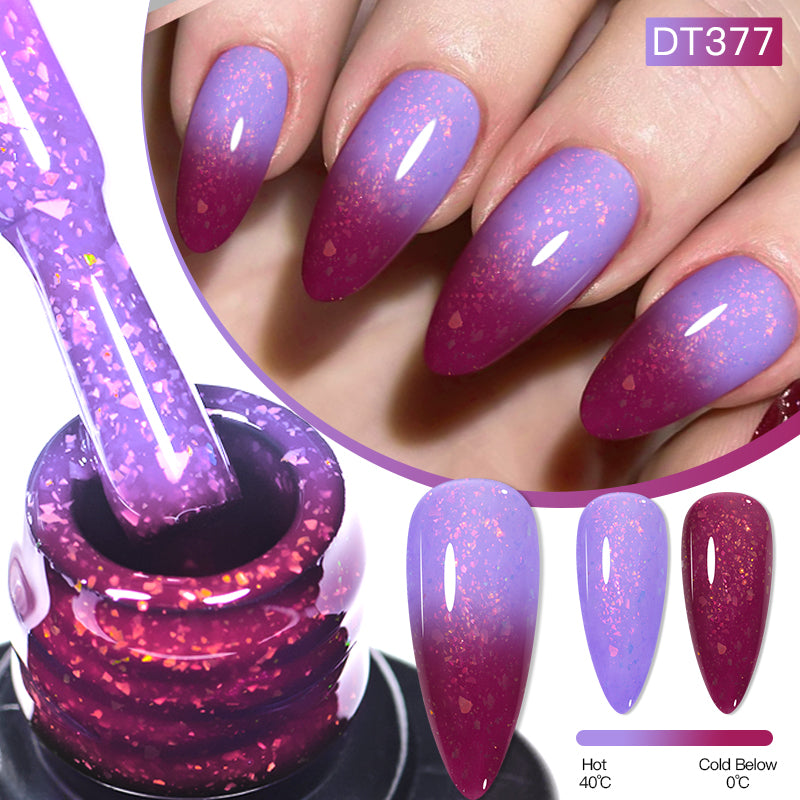 YICKYUE  -  7ml Auroras Thermal Nail Gel Polish Champaign Gold Gradient Temperature Changing Glitter UV Gel Varnish Nails Art