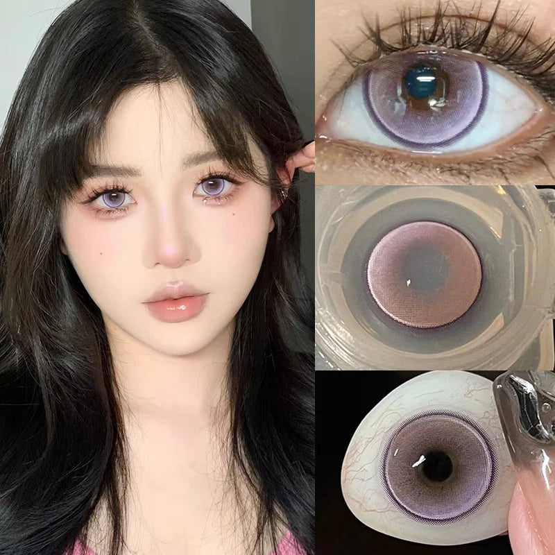 YICKYUE  -  1 Pair Myopia Color Contact Lenses for Eyes Green Eye Lenses High Quality Prescription Blue Beauty Pupil Free Shipping