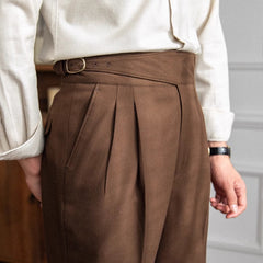 Hearujoy Italian Style Naples Suit Pants Men High Waist Straight Trousers Spring Autumn Fashion England Business Casual Pant Streetwear