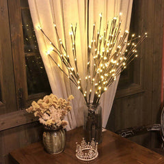Artificial Plant Christmas 20LEDs Willow Branch Lamp Strings Light Wedding Party Xmas Tree Decoration For 2022 New Year Navidad