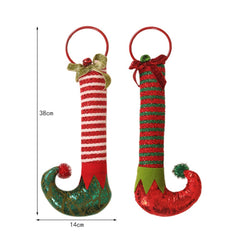 Yickyue Christmas Tree Decoration Navidad Elf Leg Door Knocker Pendant Christma Home Decoration Merry Christmas New Year Gift Decoration