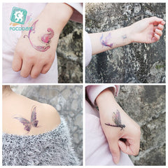 Original Butterfly Design Tattoo Sticker Girl Wrist Arm Leg Fake Tattoo Body Art Sticker Gradient Unicorn Temporary Tattoo Child