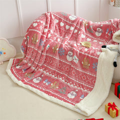 YICKYUE  -  Christmas Blankets Holiday Throw Blanket Xmas Winter Cozy Warm Flannel for Chair Couch Bed Farmhouse Photoshoot Props Decoration