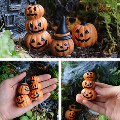 Miniature Halloween Figurines Tiny Cute Mini Halloween Town Figures Set Kawaii Resin Fairy Garden Decor Ornaments Ghost Pumpkin