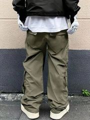 Hearujoy Men's Stylish Solid Color Cargo Pants with Multi-Pocket Design - Durable Nylon, Perfect for Casual Outings & Workwear