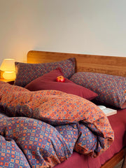 Retro Classic Floral Cotton Quilt Cover Double Layer Plain Weave Embroidery A-Class Bedding Single Piece Pure Cotton