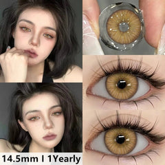 YICKYUE  -  2 pcs/pair New Color Contact Lenses for Eyes Green Contact Lenses Colorful Fashion Gray Contact Yearly Brown Eye Lenses