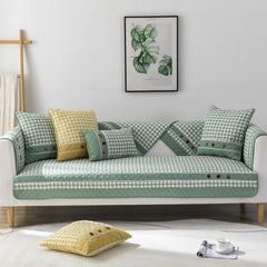 Plaid Sofa Towel Cotton Sofa Cover for Living Room Four Season Universal Quilted Carpet Rugs Slip Resistant Couch Cover CHAUSUB