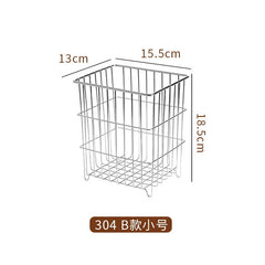 Yickyue  304 Stainless Drain Basket Household Kitchen Storage Basket Square Fruit Vegetable Basket Cosmetics Storage Basket