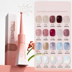 YICKYUE  -  Nail Polish 10ml Glitter Glitter Nail Art Lazy One-step Glue 3-in-1 Nail Polish Without Base Coat Sealer Light Therapy Glue