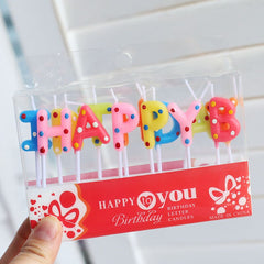 Happy Birthday Cake Candle Topper Wedding Decoration Animal Curved Boxed Letters Star Car Desser Table Party Home Decor Supplies
