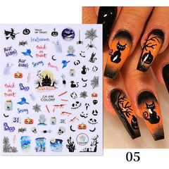 Winter Xmas 3D Nail Sticker Christmas Elk Santa Snowflake Rabbit Cartoon Slider Design Polish Nails Decals Nail Art DIY Decor