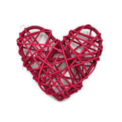 YICKYUE  -  100pcs 5cm Heart Shaped Natural Rattan Hanging Ornaments, Hearts Wicker Ball for Valentine's Day Wedding Party Decor Vase Filler