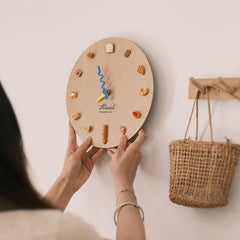 YICKYUE  -  DIY Wooden Bread Wall Clock Ins Cute Desktop Clock 10inch Living Room Home Decorative Clock  Personality Creative Gift