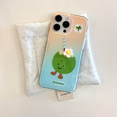 YICKYUE  -  Ins Cute Cartoon Fun 3D Flower Coconut Bead Bracelet Phone Case for iPhone 16 15 14 13 Pro Max Back Cover Fund