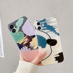 Graffiti phone case line art cover for iphone 11 12 mini pro max xsmax 7 x 8 plus xr cute soft silicone shockproof shell conque