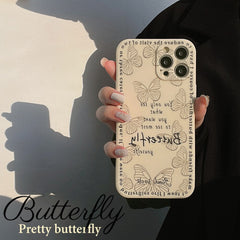 Original butterfly shockproof cute cartoon phone case for iphone 13 mini 11 pro max 12 xsmax x xr se  7 8 plus cover capa