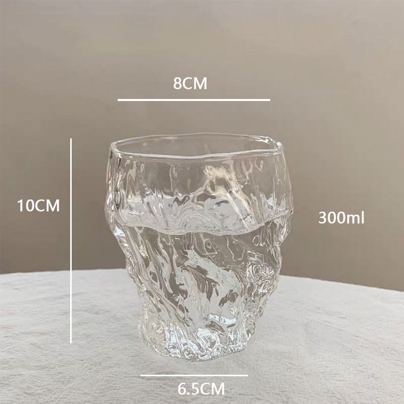 Glass Water Cup Twist Fold Cup Household Unique Fruit Juice Tea Cup Lovely Beer Cup Ins Style Advanced Simple Korean Milk Cup