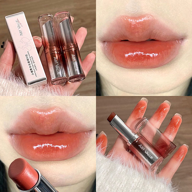 YICKYUE  -  6 Color Rose Jelly Lipstick Moisturizing Mirror Water Light Solid Lipgloss Glass Nude Pink Lip Glaze Tint Makeup Cosmetic Beauty