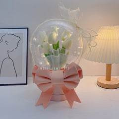 Christmas and New Year Gift Romantic Tulip Pink Hug Bucket Bouquet DIY Material Package Girl Heart for Girlfriend Girlfriend