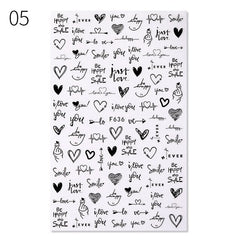 1PC Sexy Lady Pattern 3D Nail Stickers Character Image Decals Slider Valentine Black White DIY Nail Art Decorarion