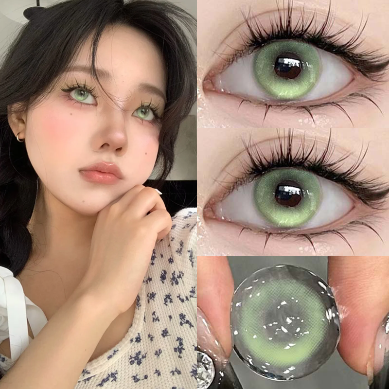 YICKYUE  -  1Pair Colorful Contact Lenses for Eye with Graduated Contact Lenses Fashion Pink Lenses Beauty Pupil Natural Contact Lens