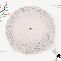 Long Handle Wooden Women Chinese Style Umbrella Umbrella Cherry Blossoms Ancient Dance Umbrella Ladie Decorative Perform Parasol