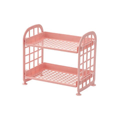Yickyue Cosmetics Storage Rack Double-Layer Folding Household Jewelry Desktop Stationery Simple Lipstick Storage Rack
